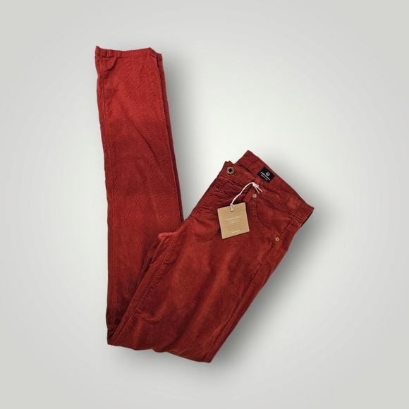AG Adriano Goldschmied Pants Womens‎ Size 28R Orange Corduroy Skinny New - Picture 2 of 13